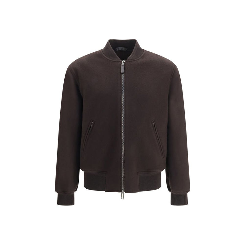Brioni Brown Wool Oves Aries Bomber