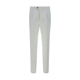 Brunello Cucinelli White Cotton Casual Pants