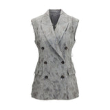 Brunello Cucinelli Gray Wool Oves Aries Sleeveless Jacket