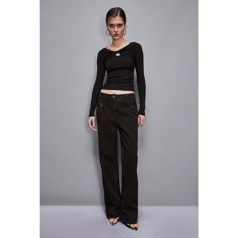 Patrizia Pepe Black Viscose Sweatshirt