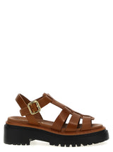 Prada Brown Calfskin Flat Sandals