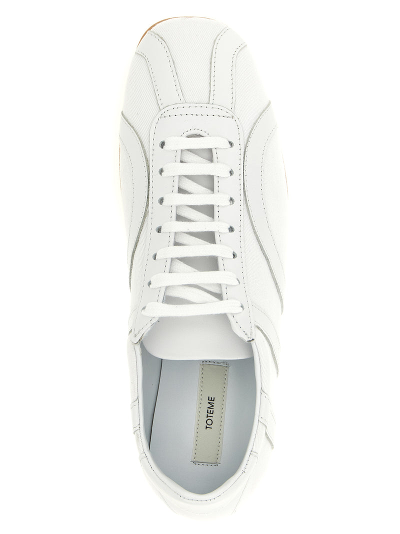 TOTEME White Recycled Cotton Low Top Sneakers
