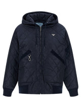 Prada Blue Recycled Polyamide Bomber