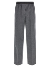 Miu Miu Gray Virgin Wool Casual Pants