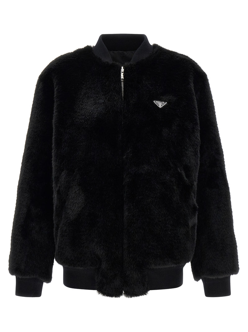 Prada Black Recycled Polyamide Bomber