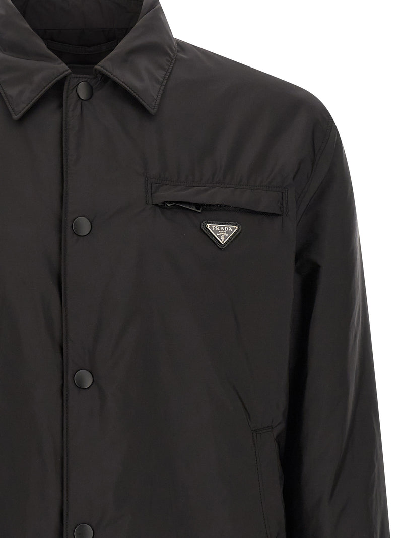 Prada Black Recycled Polyamide Full-Length Jacket