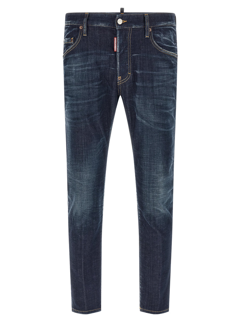 Dsquared² Blue Cotton Straight-Leg Jeans