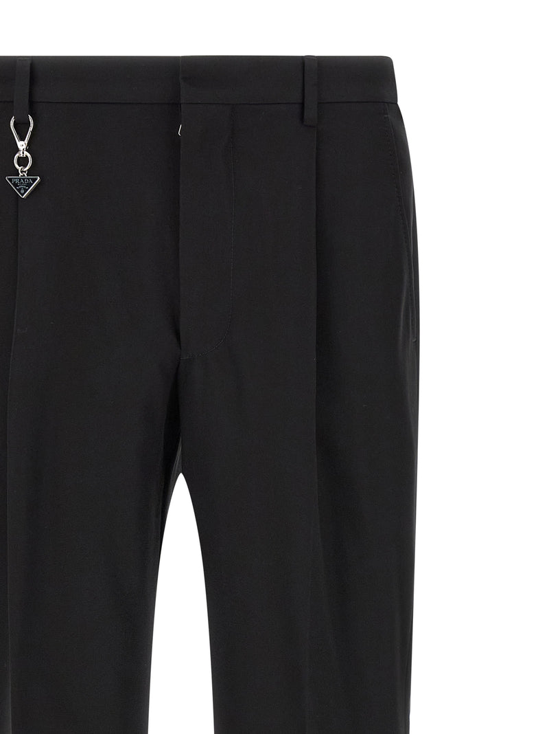 Prada Black Cotton Casual Pants