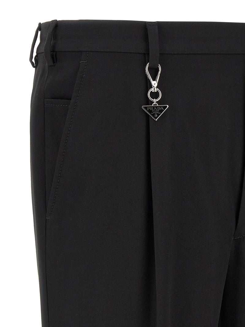 Prada Black Cotton Casual Pants