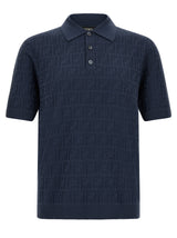 Fendi Blue Cotton Polo Shirt