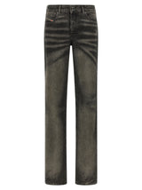 Diesel Black Cotton Straight-Leg Jeans