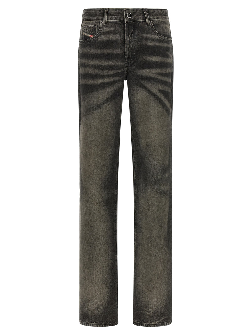Diesel Black Cotton Straight-Leg Jeans