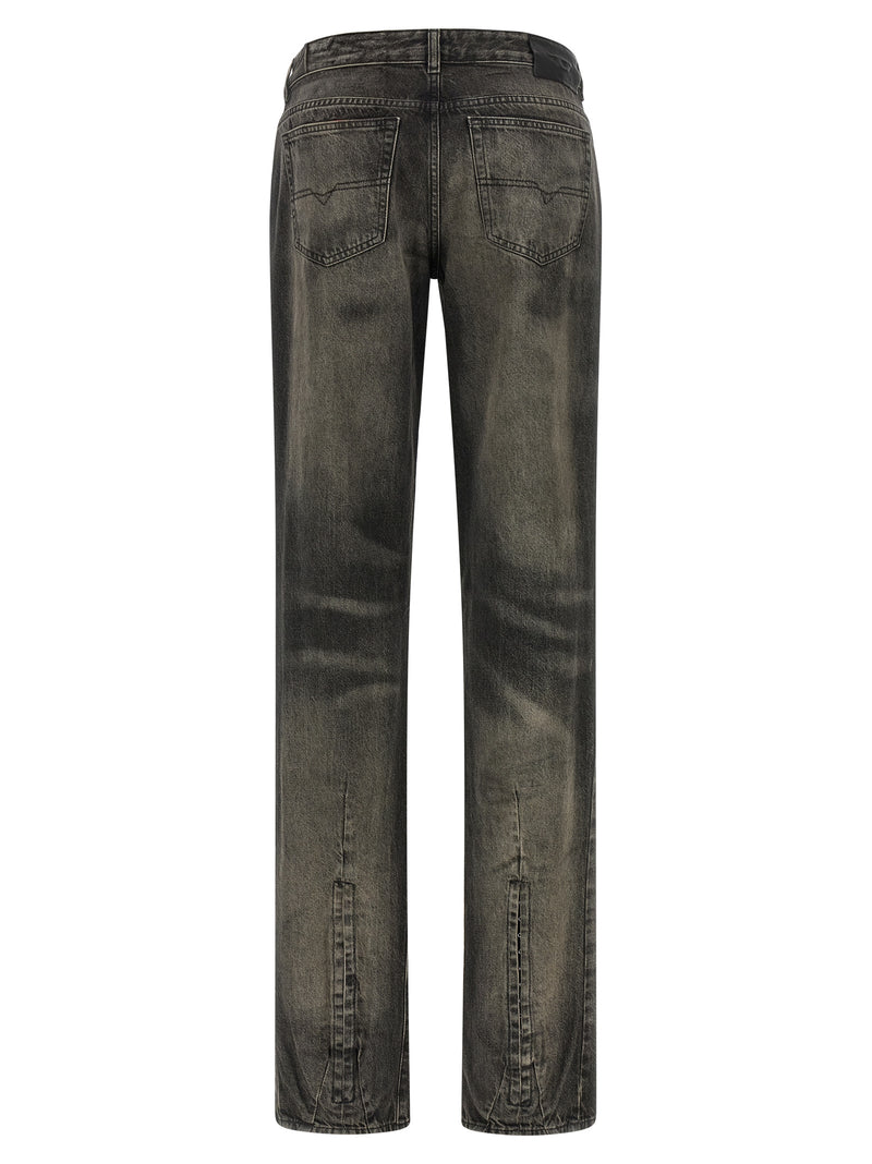 Diesel Black Cotton Straight-Leg Jeans