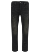 Diesel Black Cotton Tapered Jeans