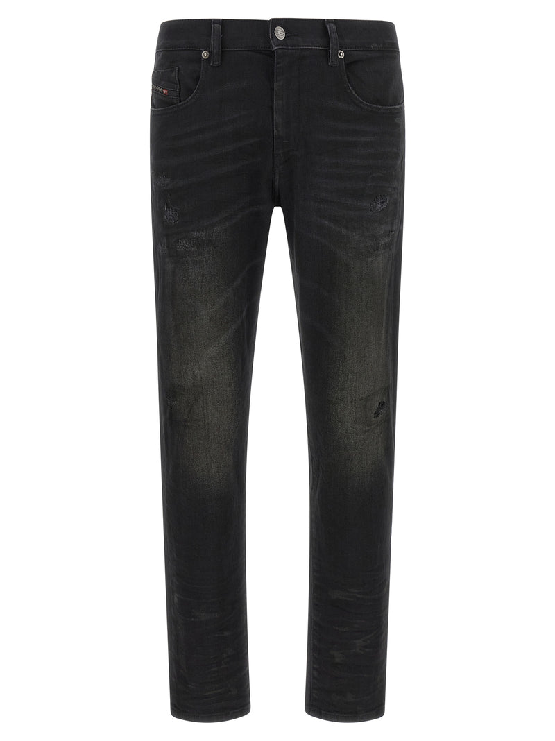 Diesel Black Cotton Tapered Jeans