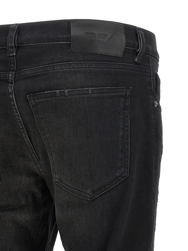 Diesel Black Cotton Tapered Jeans