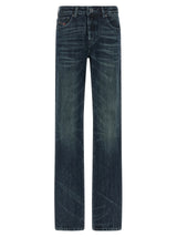 Diesel Blue Cotton Straight-Leg Jeans