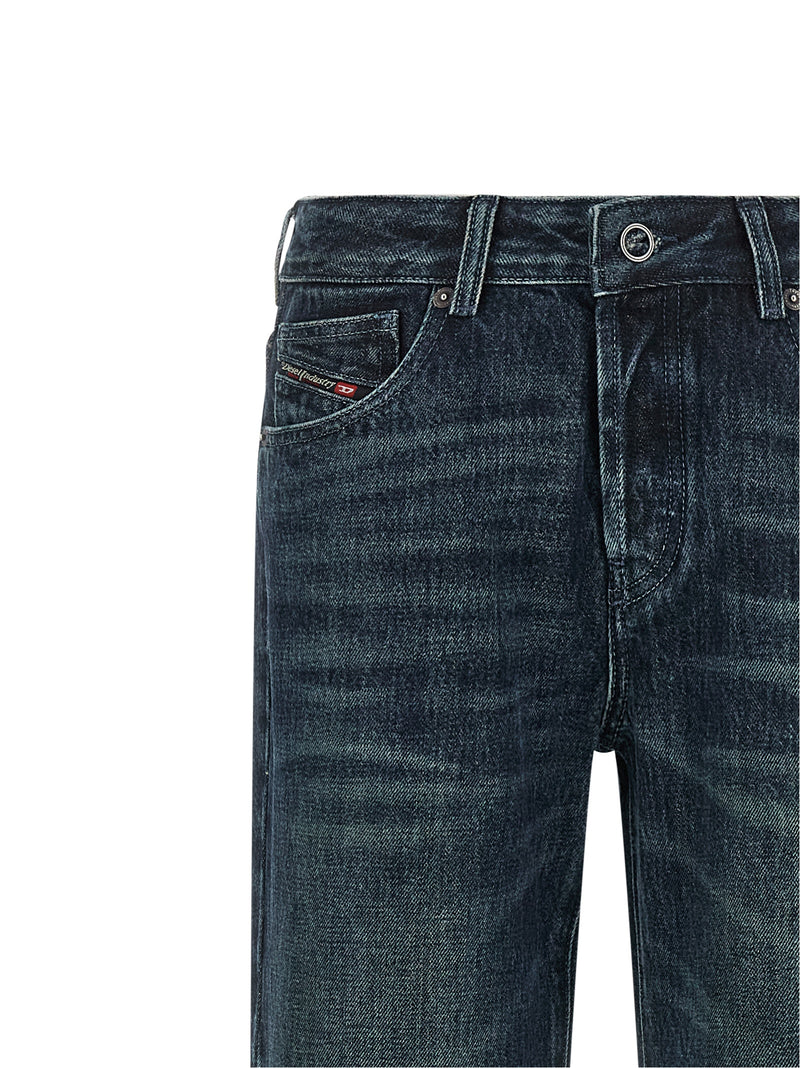 Diesel Blue Cotton Straight-Leg Jeans