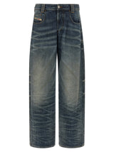 Diesel Blue Cotton Relaxed Fit Jeans