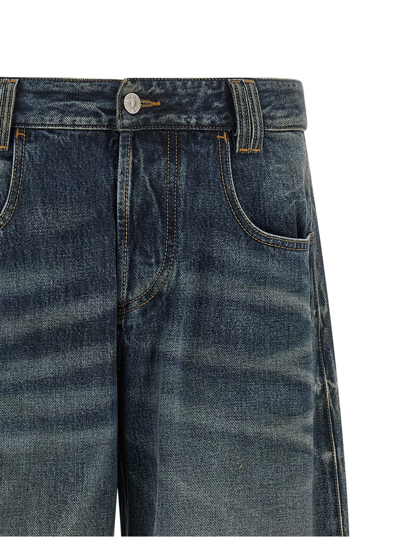 Diesel Blue Cotton Relaxed Fit Jeans