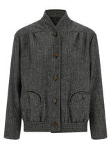 Blazé Milano Gray Virgin Wool Full-Length Jacket