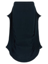 Issey Miyake Blue Polyester Midi Skirt
