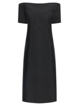 Jil Sander Black Silk Midi Dress