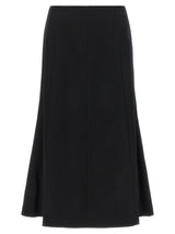 THELATEST Black Polyamide Midi Skirt