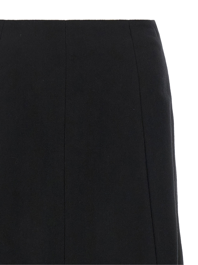 THELATEST Black Polyamide Midi Skirt