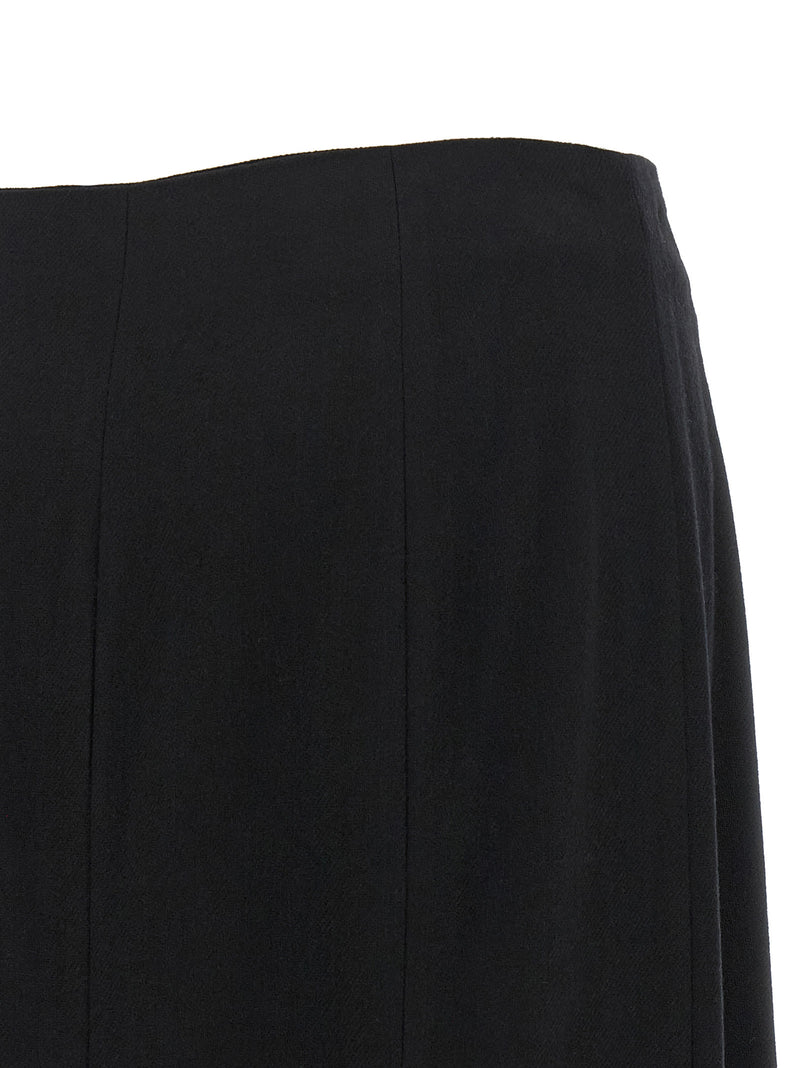 THELATEST Black Polyamide Midi Skirt