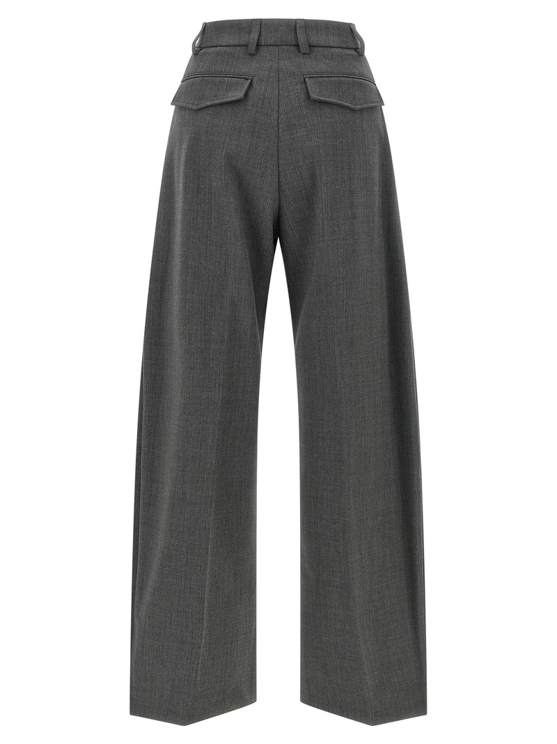 THELATEST Gray Polyester Dress Pants