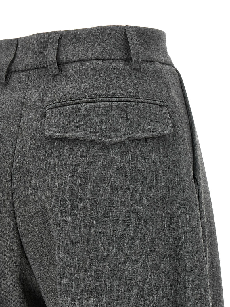 THELATEST Gray Polyester Dress Pants