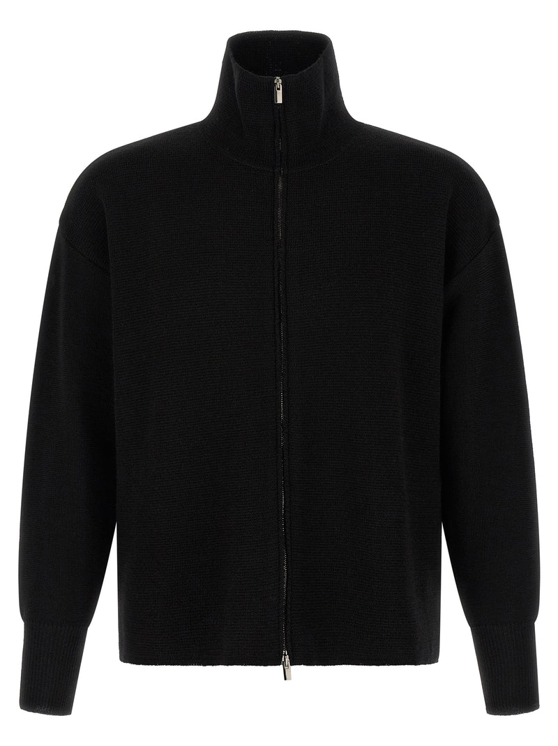 MA'RY'YA Black Virgin Wool Cardigan