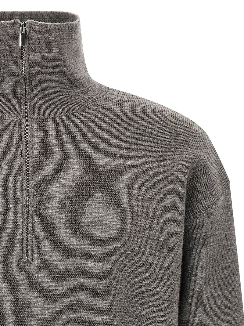 MA'RY'YA Gray Virgin Wool Cardigan