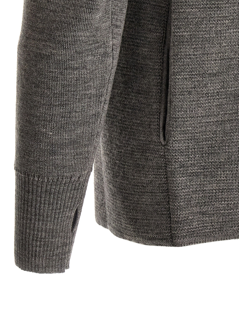 MA'RY'YA Gray Virgin Wool Cardigan