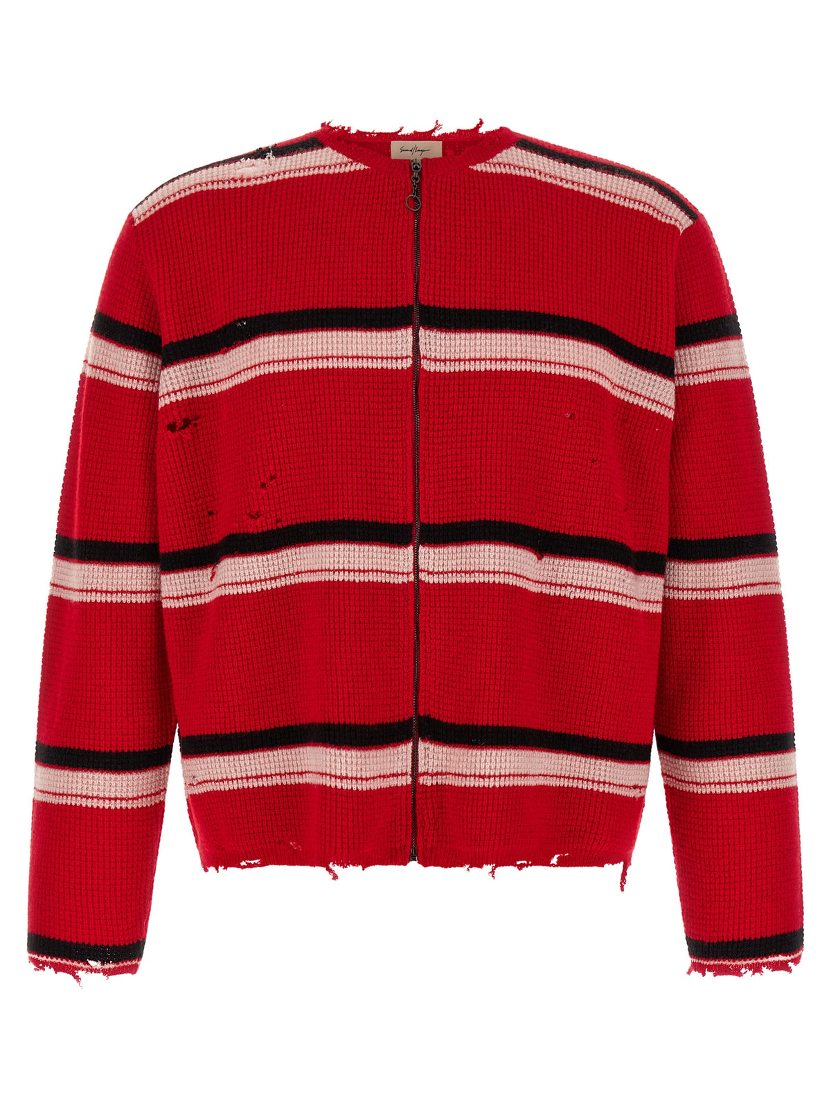 SECOND/LAYER Red Wool Cardigan