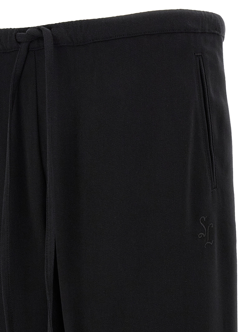 SECOND/LAYER Black Cotton-Like Casual Pants