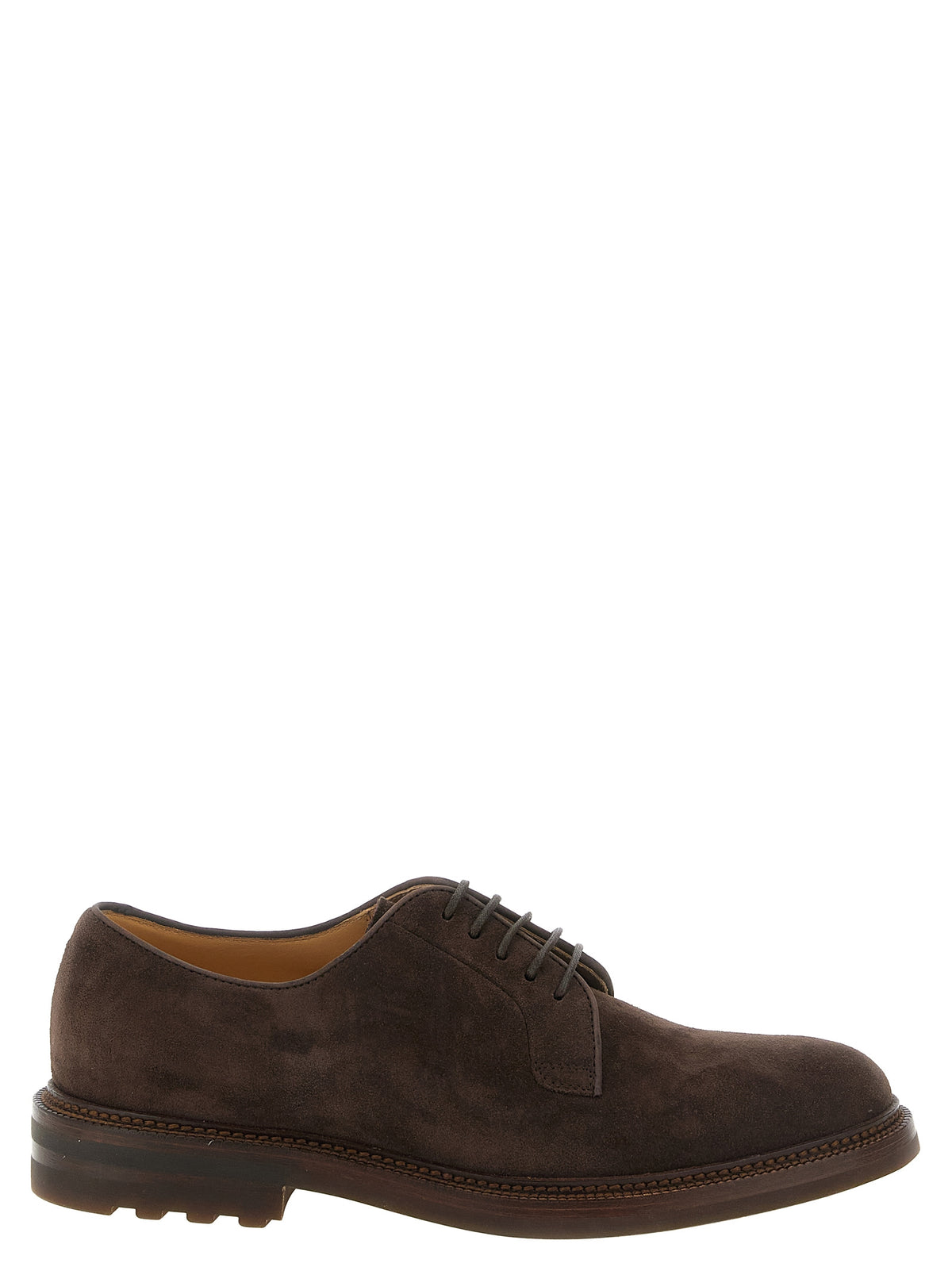 Brunello Cucinelli Brown Calfskin Oxfords And Derbies