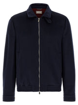 Brunello Cucinelli Blue Virgin Wool Bomber