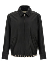 SECOND/LAYER Black Calfskin Leather Jacket