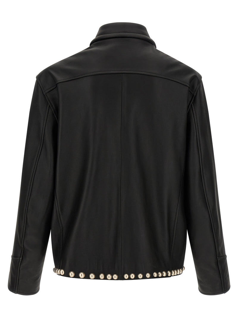 SECOND/LAYER Black Calfskin Leather Jacket