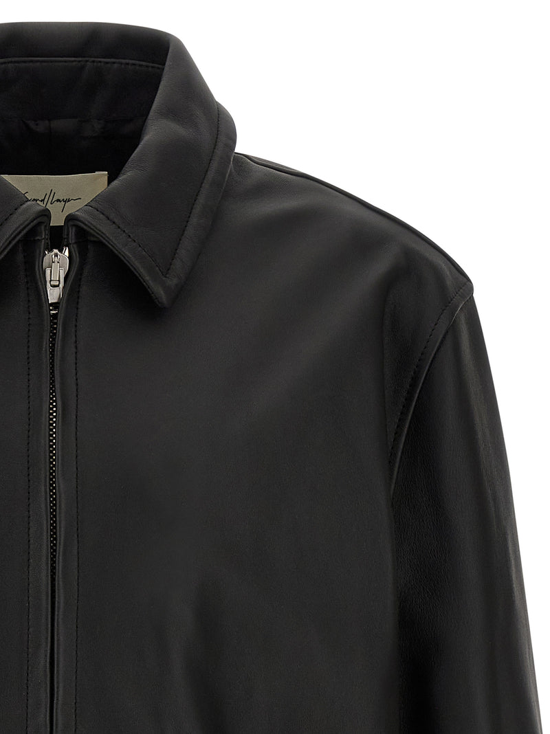 SECOND/LAYER Black Calfskin Leather Jacket