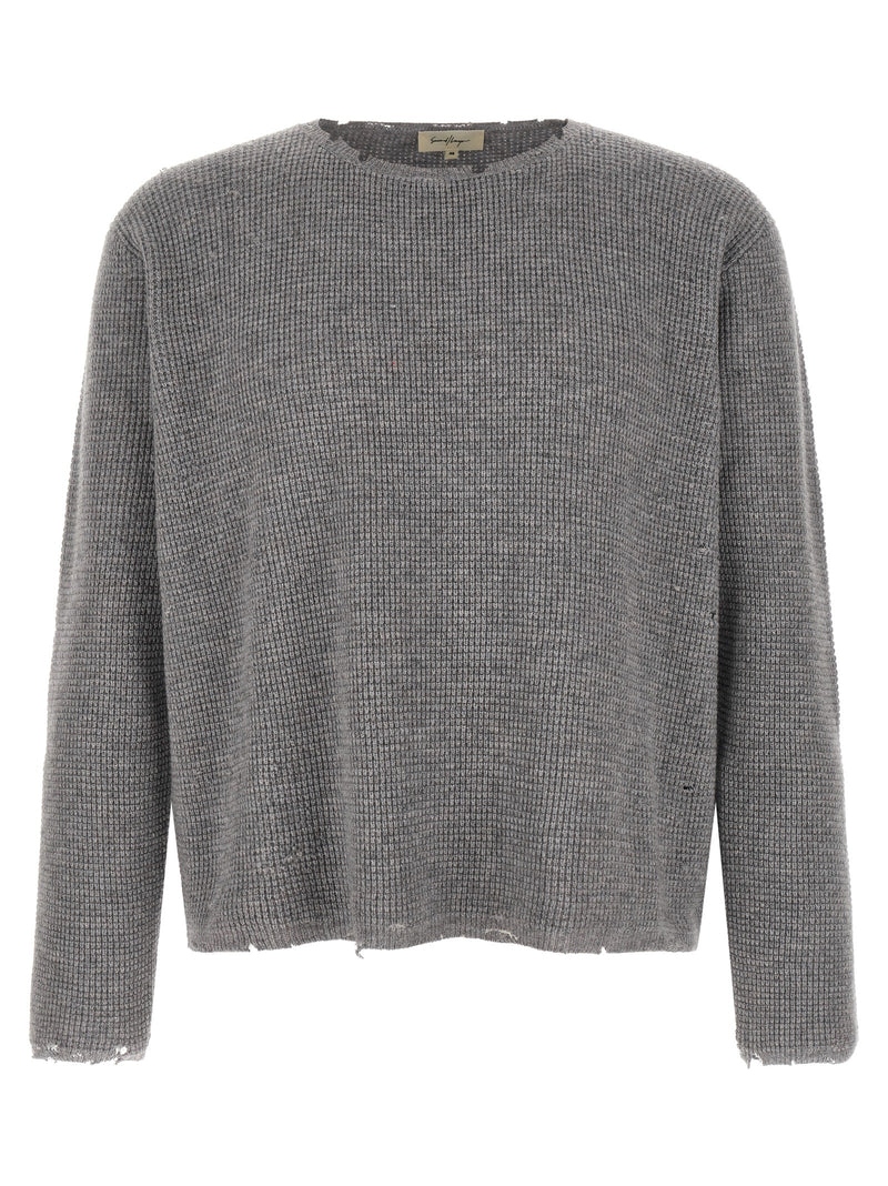 SECOND/LAYER Gray Wool Cardigan