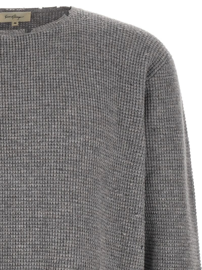 SECOND/LAYER Gray Wool Cardigan