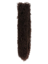 Yves Salomon Brown Lamb Fur Scarf