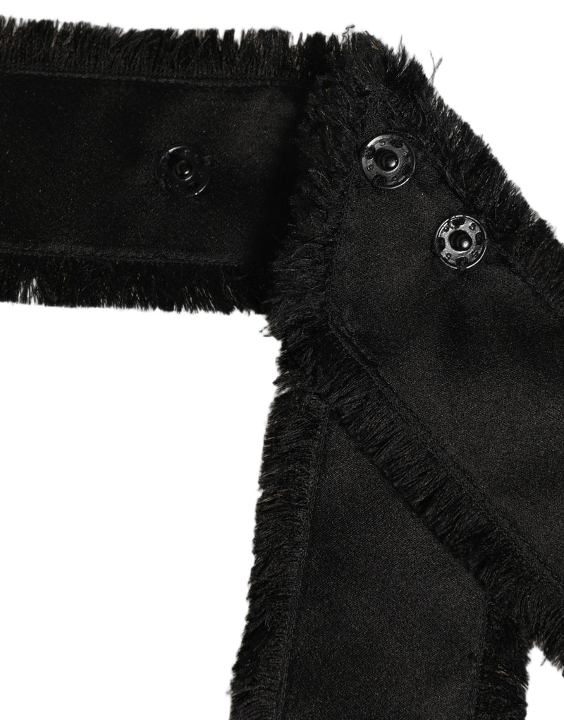 Dolce & Gabbana Black Velvet Wrap Around Tie Cintura Belt