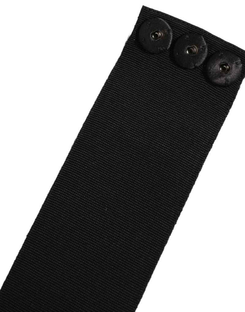 Dolce & Gabbana Black Cotton Wrap Around Tie Cintura Belt