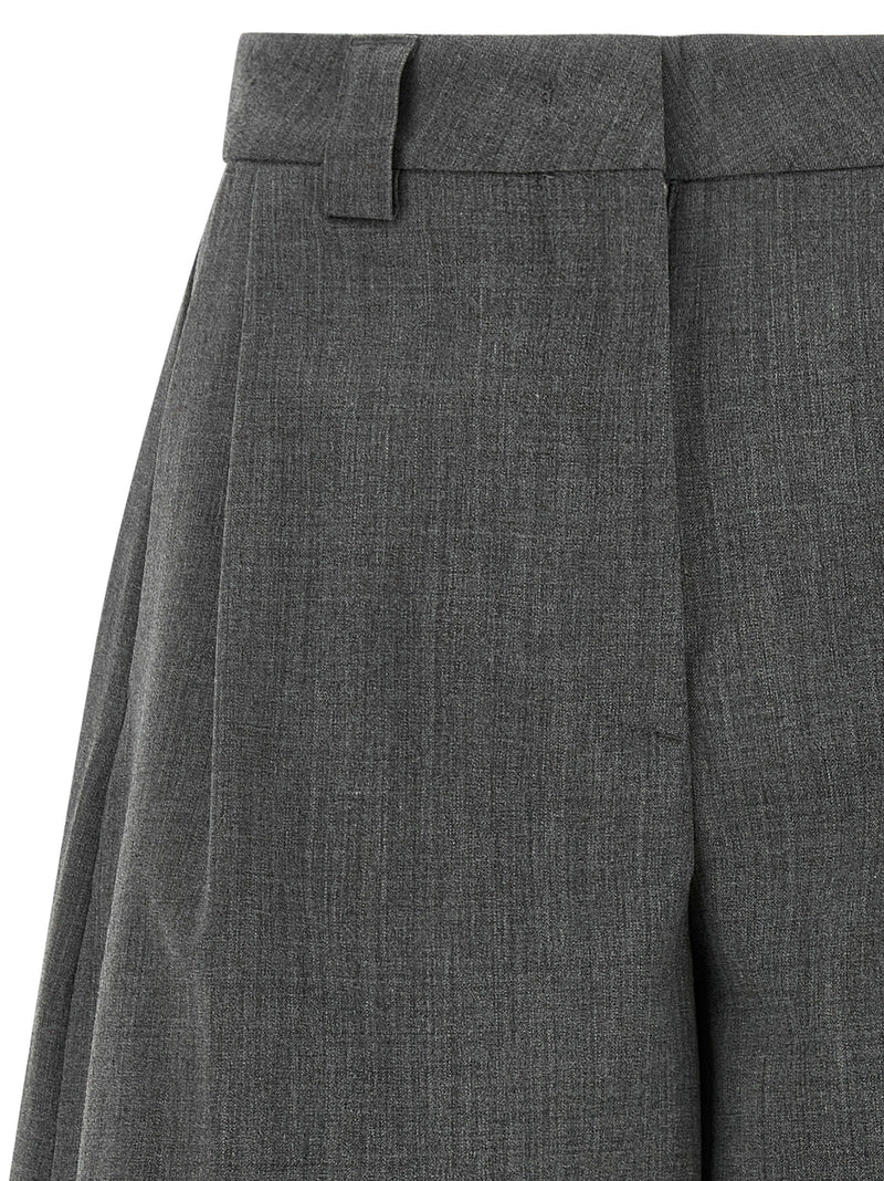THELATEST Gray Polyester Bermuda Shorts