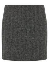 Blazé Milano Gray Virgin Wool Long Skirt