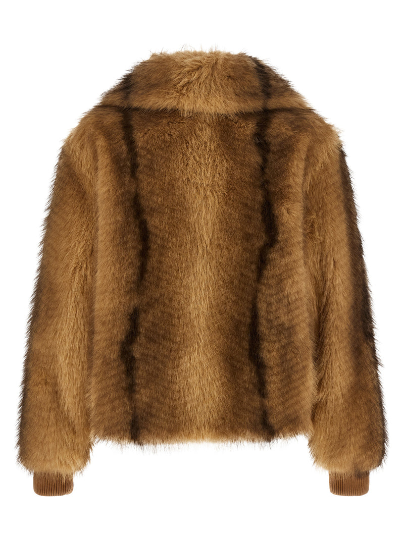 NUDE Beige Polyester Bomber